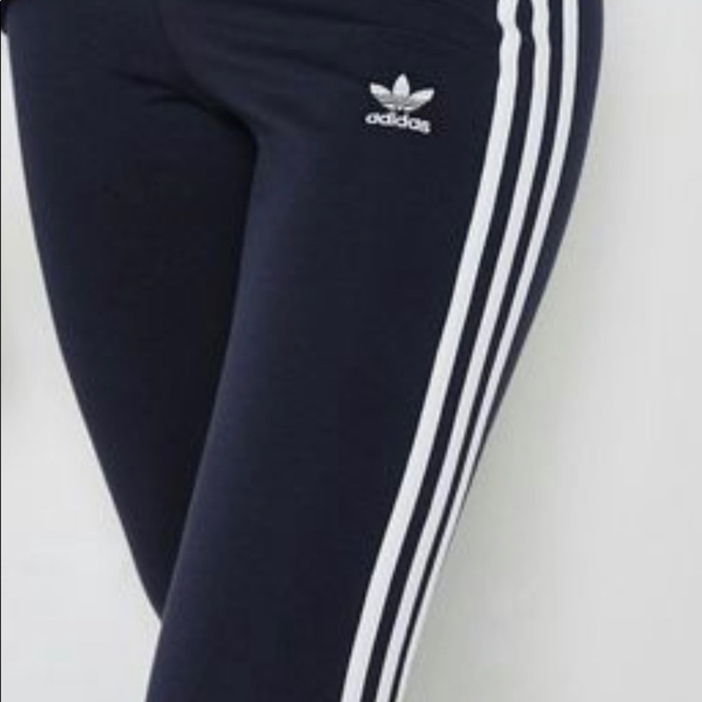 Adidas 3 stripe leggings dark blue (L) Brand New